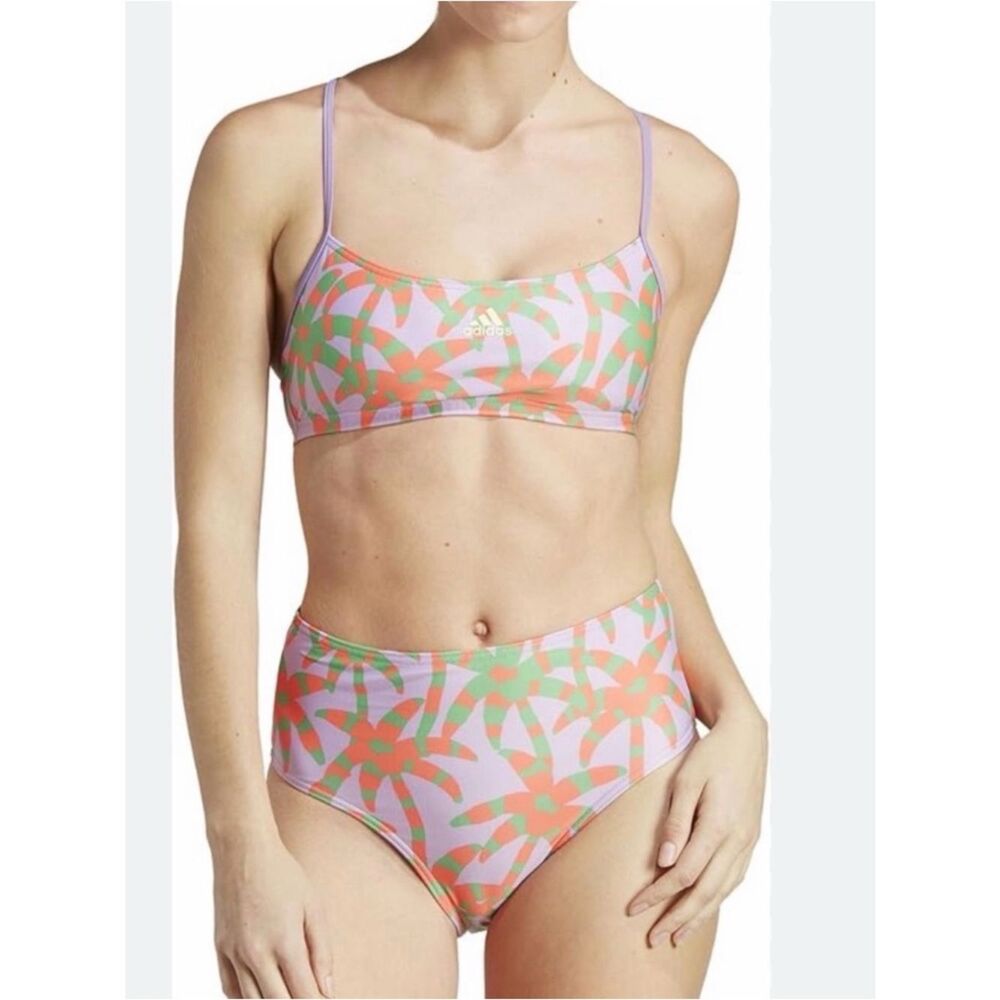 Adidas & Farm Rio Floral Print Two Piece Bikini Set(Size Small)